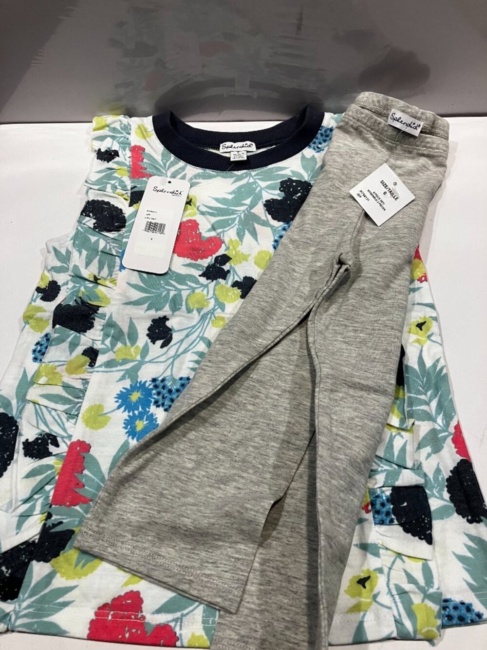Adorable Matching Splendid Girls Kids Set Top + Bottom Jade Floral New